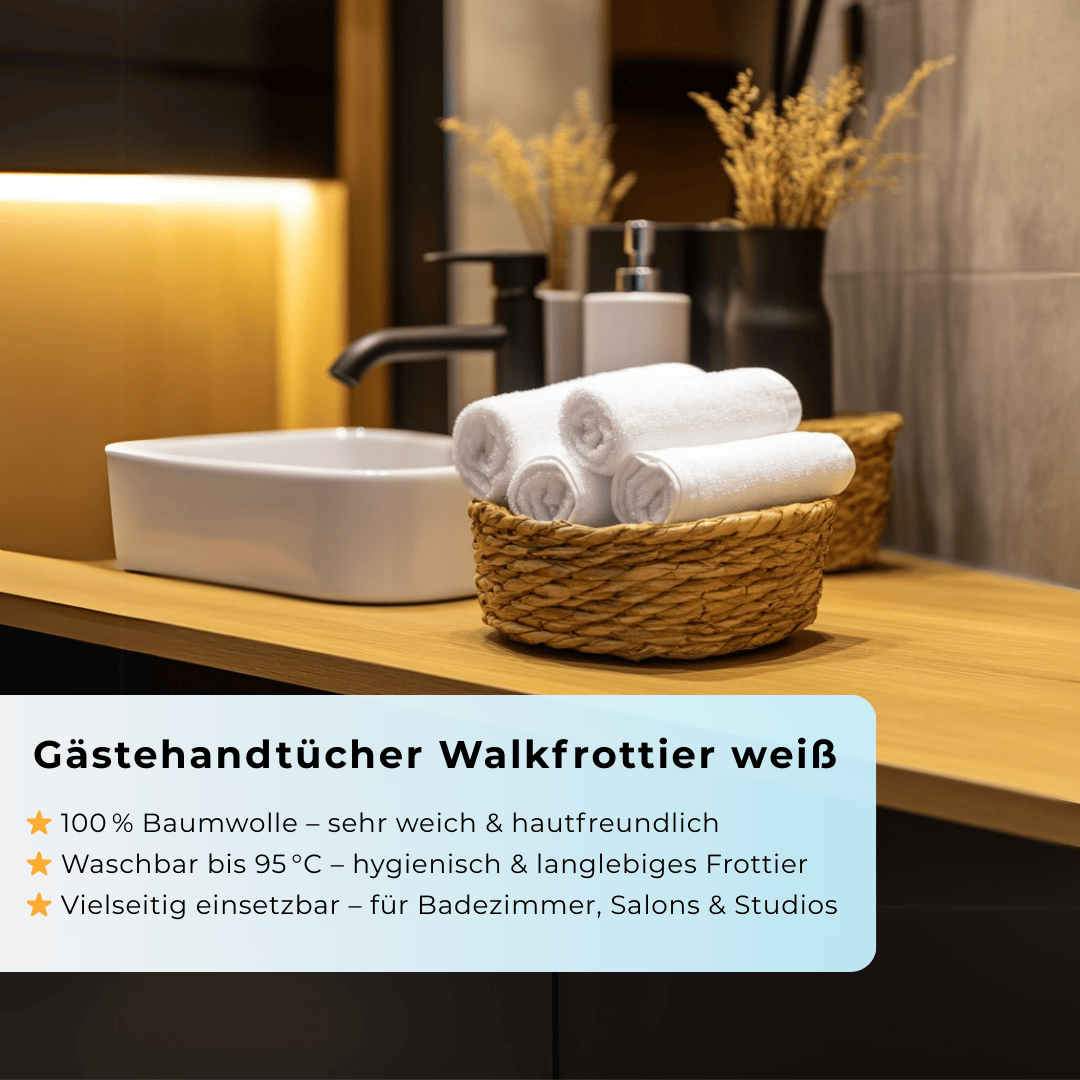 10er Set Gästehandtücher 30x50 cm weiß