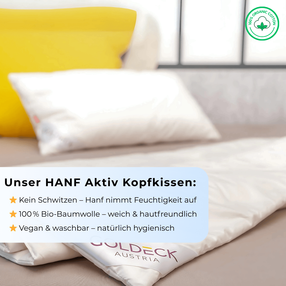 Hanf Aktiv Kopfkissen 2-in-1