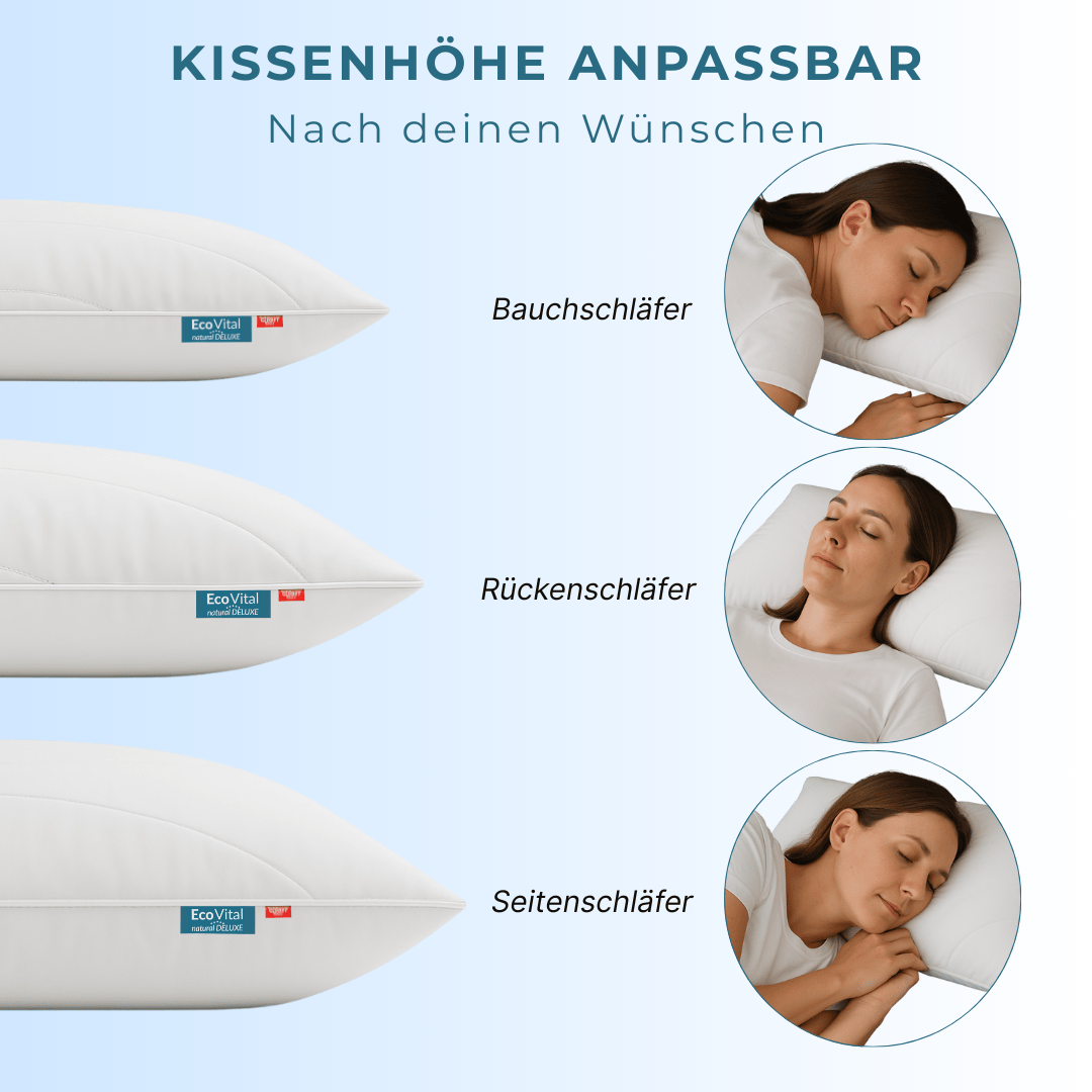 ECO Vital Naturfaser Deluxe Kopfkissen 2-in-1