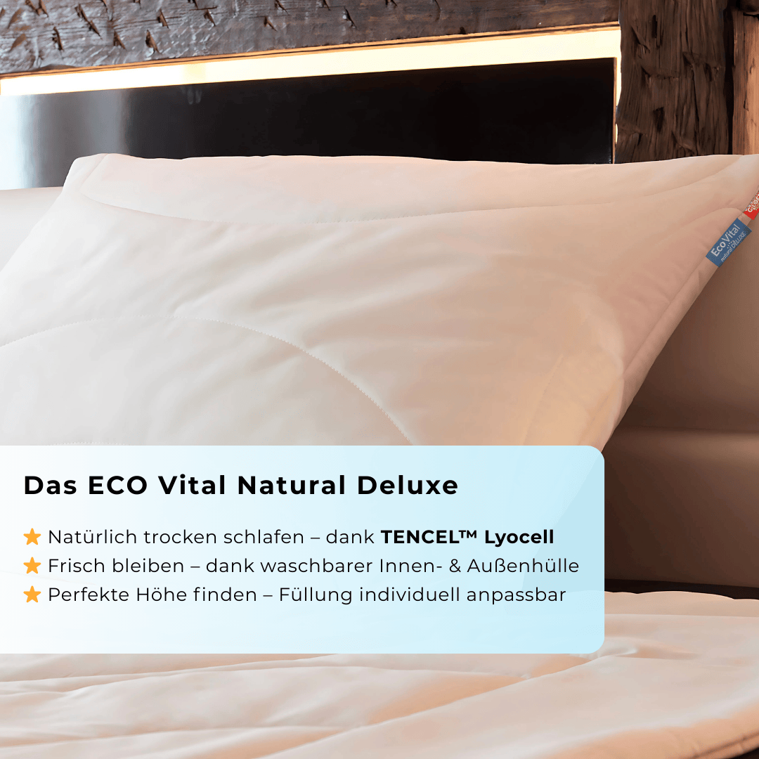 ECO Vital Naturfaser Deluxe Kopfkissen 2-in-1