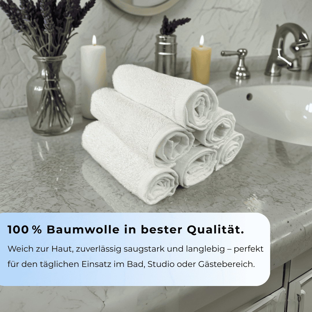 Hochwertiges Gästehandtuch-Set in Weiß in Hotelqualität – CCF Textilshop