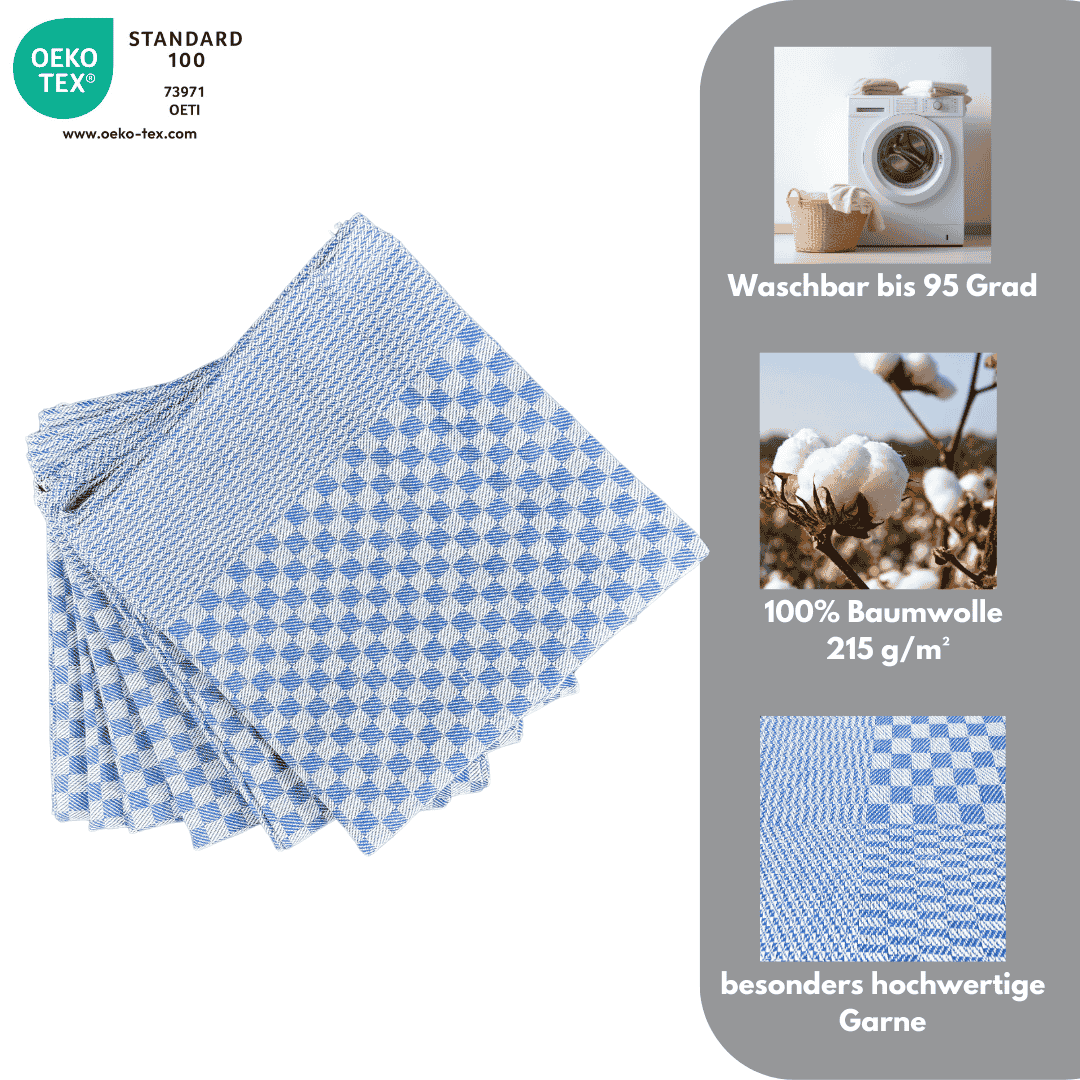 Stilvolles blau kariertes Geschirrtuch-Set online bestellen – CCF